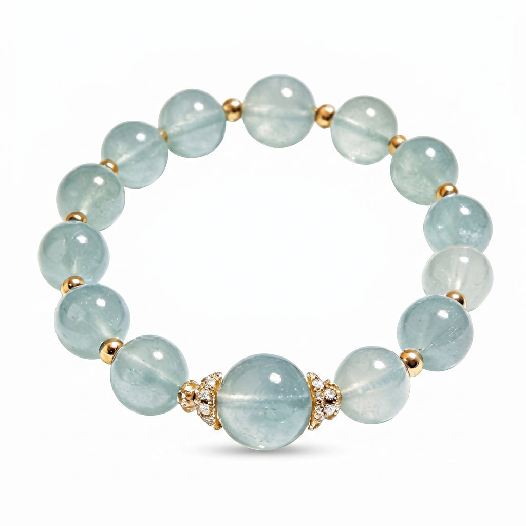 Serene Aquamarine-Hued Crystal Bracelet