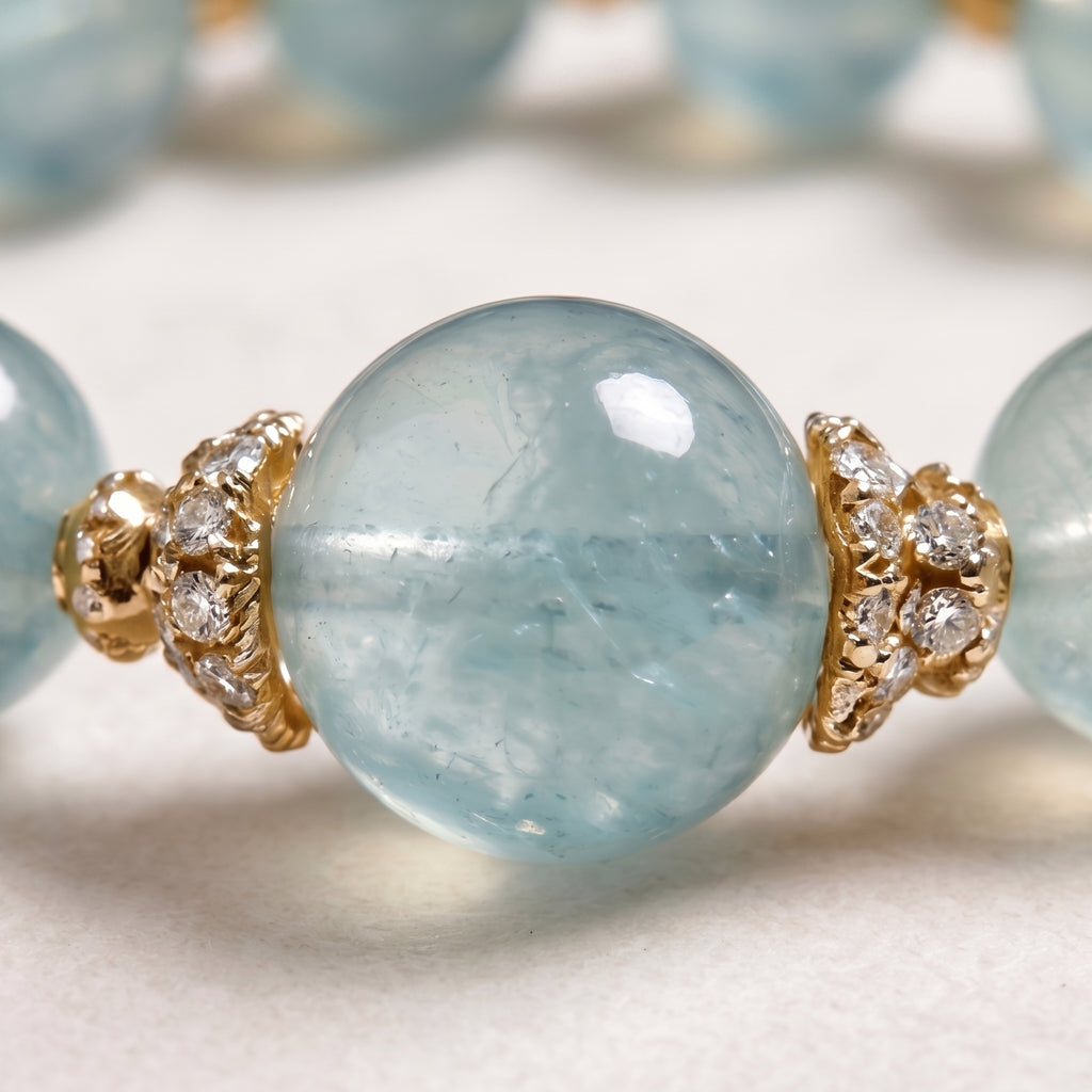 Serene Aquamarine-Hued Crystal Bracelet