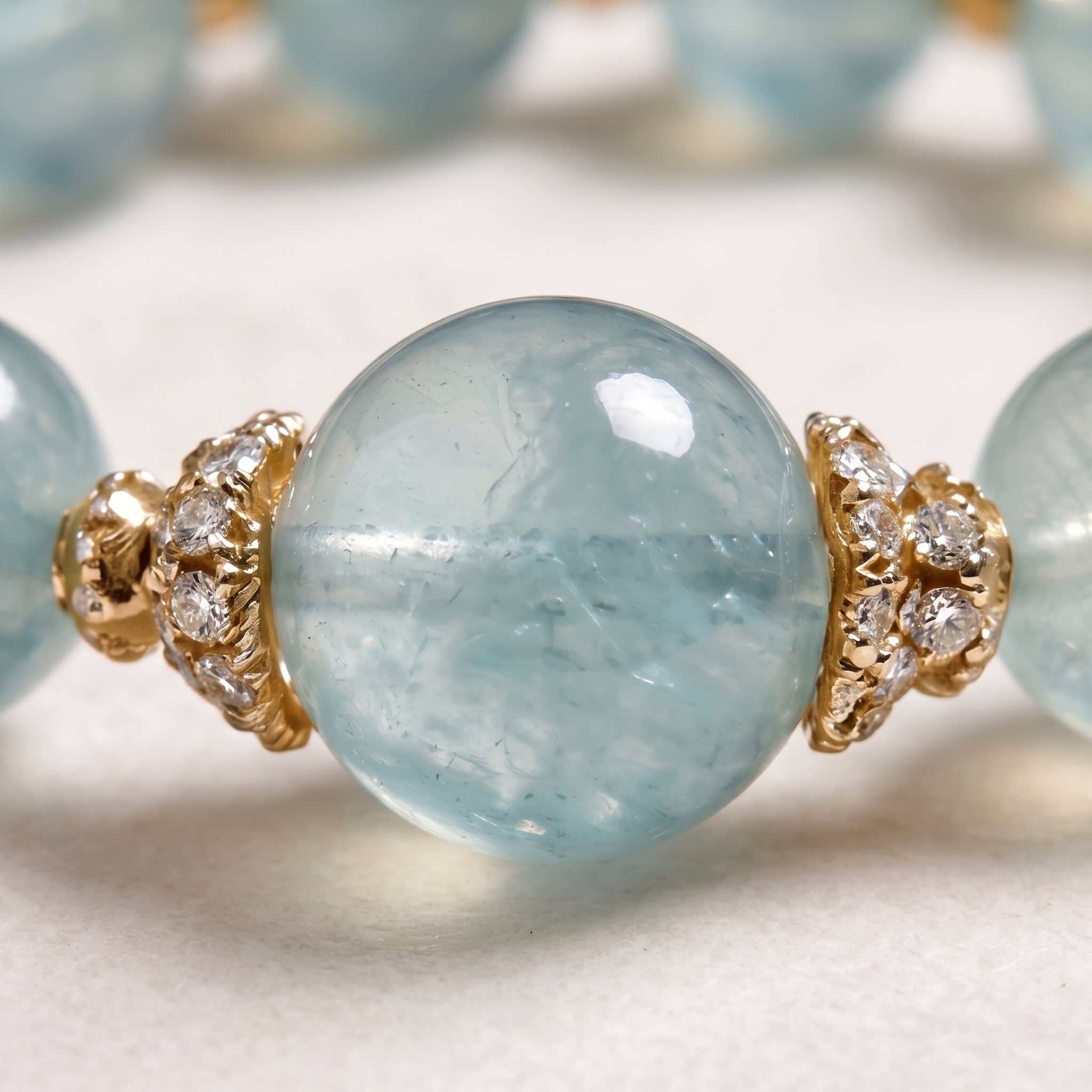 Serene Aquamarine-Hued Crystal Bracelet