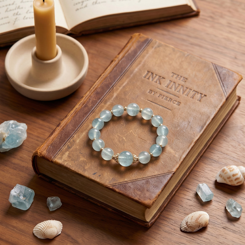 Serene Aquamarine-Hued Crystal Bracelet