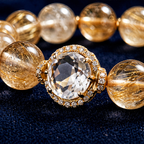Amber & Golden Rutilated Quartz Jewel Bracelet