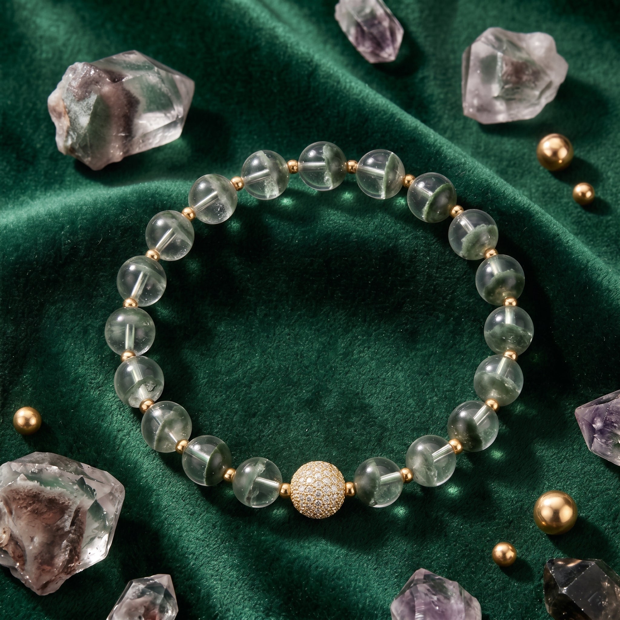 Captivating Green Phantom Quartz Wealth Bracelet