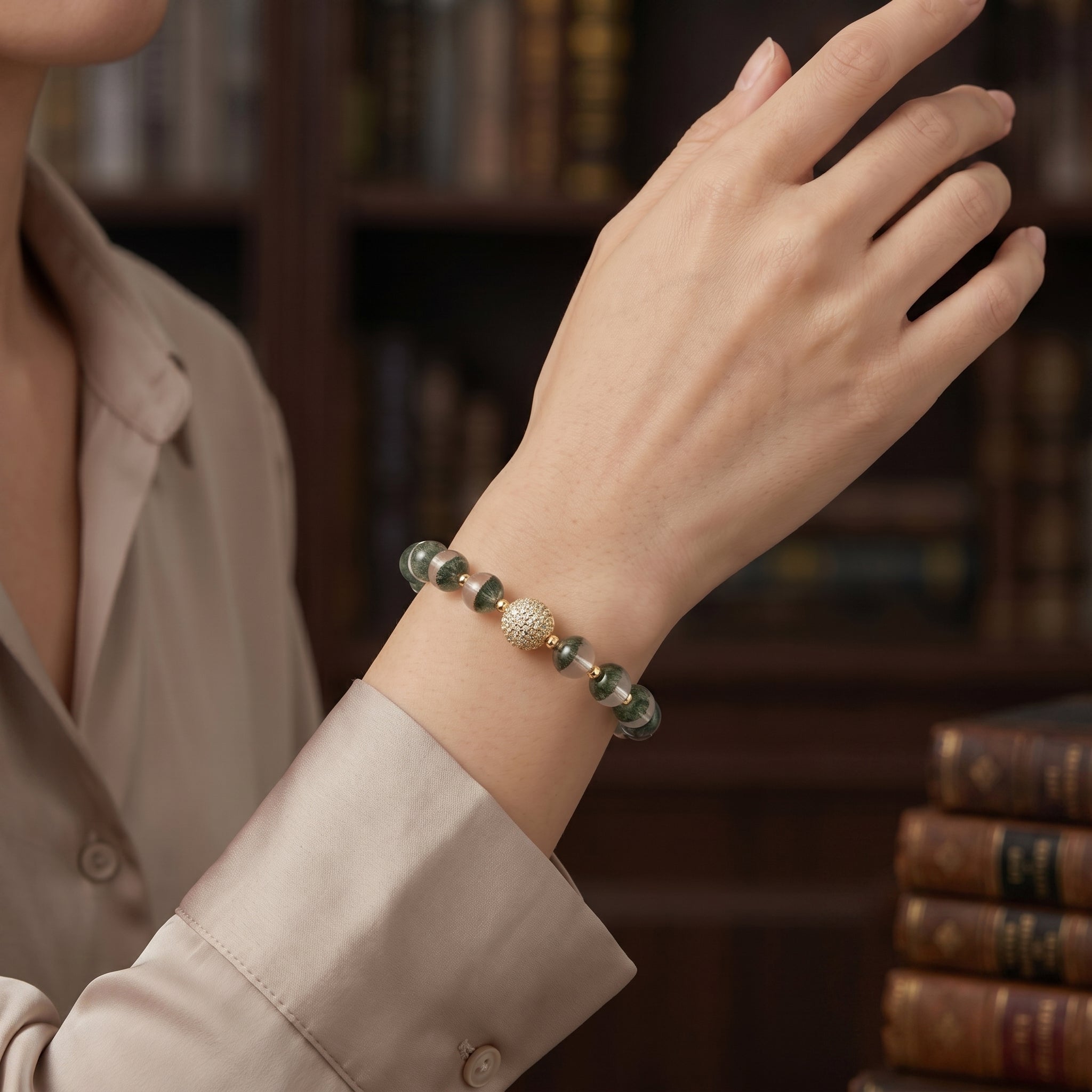 Captivating Green Phantom Quartz Wealth Bracelet