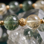 Nature's Balance Alternating Green and Solar Quartz Bracelet