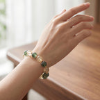 Nature's Balance Alternating Green and Solar Quartz Bracelet